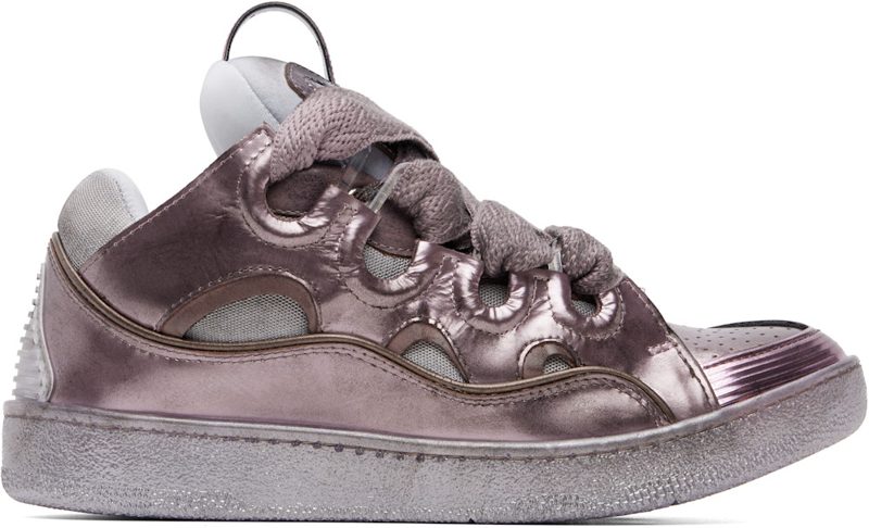 Purple Curb Metallic Technical Fabric Sneakers 262254M237004