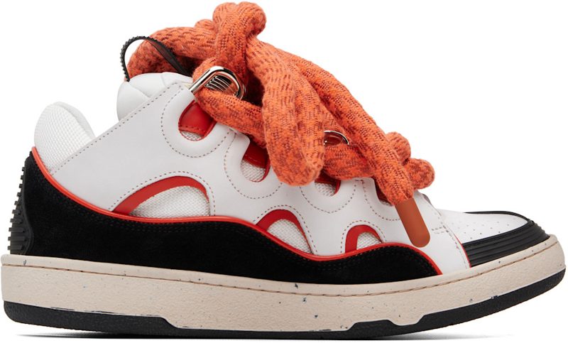 ์คํํ์ดํธ & Orange Curb Snake Leather Sneakers 262254M237014