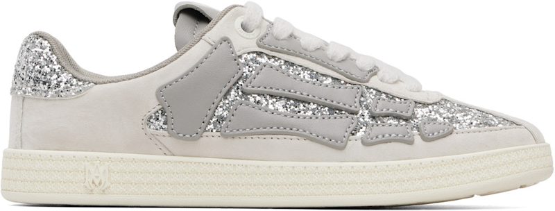 Gray & Silver Glitter Pacific Bones Sneakers 262886F128023