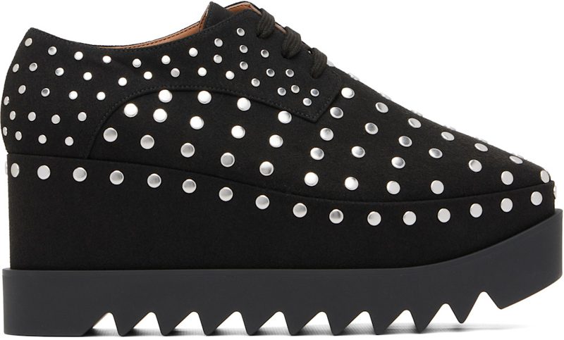 Black Elyse Studded Platform Derbys 262471F120012
