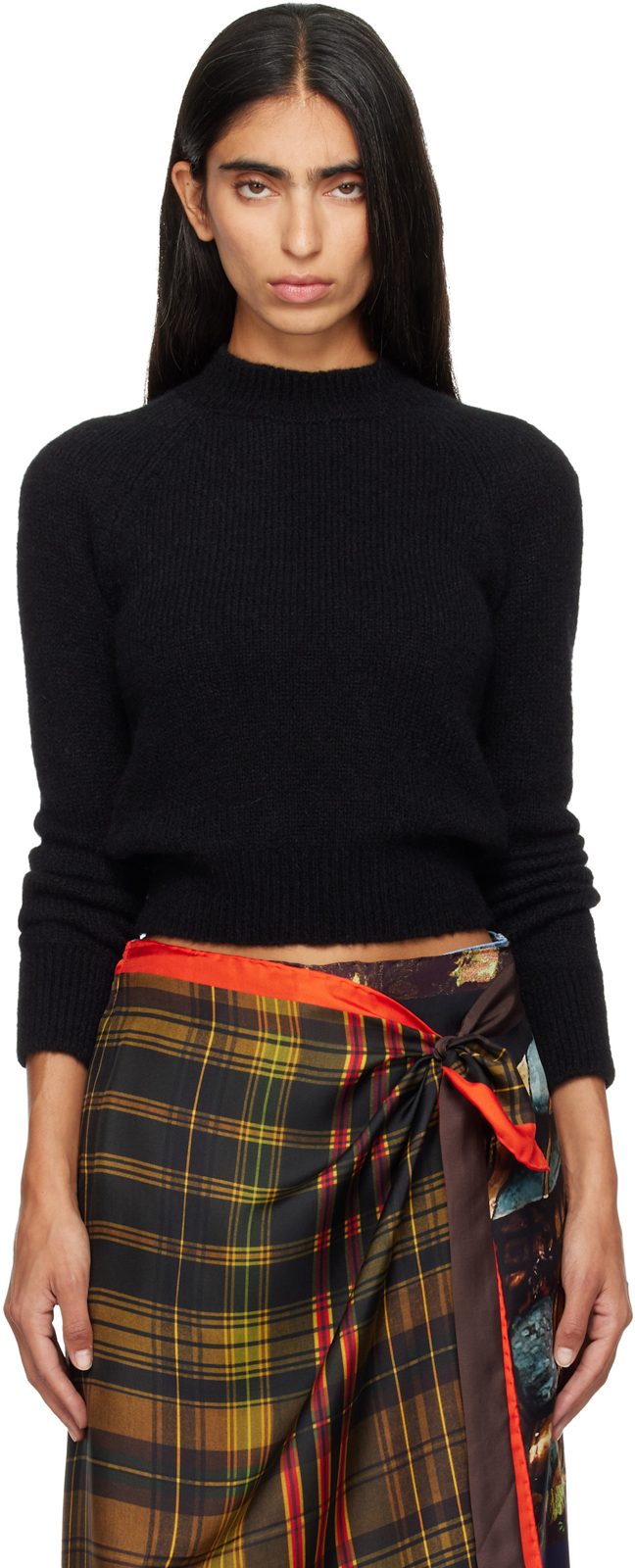 Black Knit Sweater 262358F096002