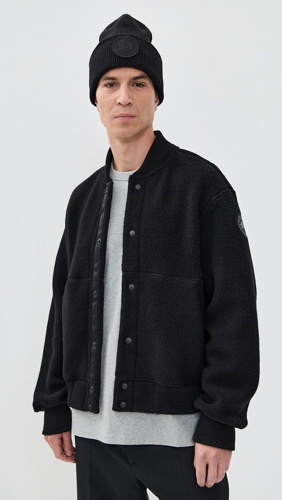 Hudson Black Disc Fleece Bomber_Black