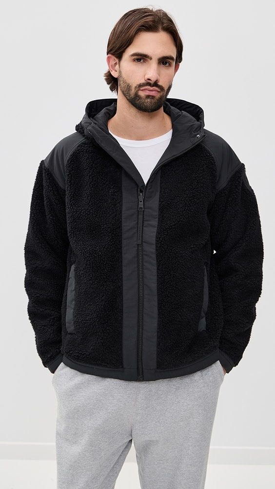 Alberni Reversible Fleece Bomber_Black/Black