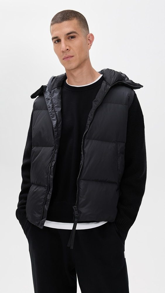 Hybridge Groove Knit Hooded Jacket_Black