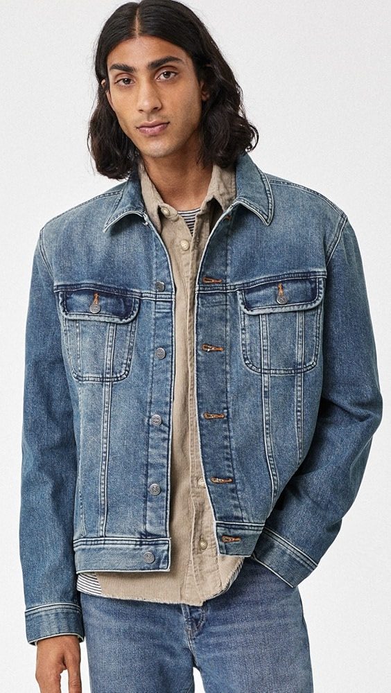 Washed Stretch New Denim Jacket_Dark Navy
