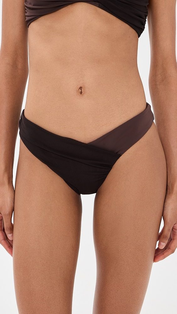 STAUD Emsley Bikini Bottoms_Espresso/Dark Chocolate