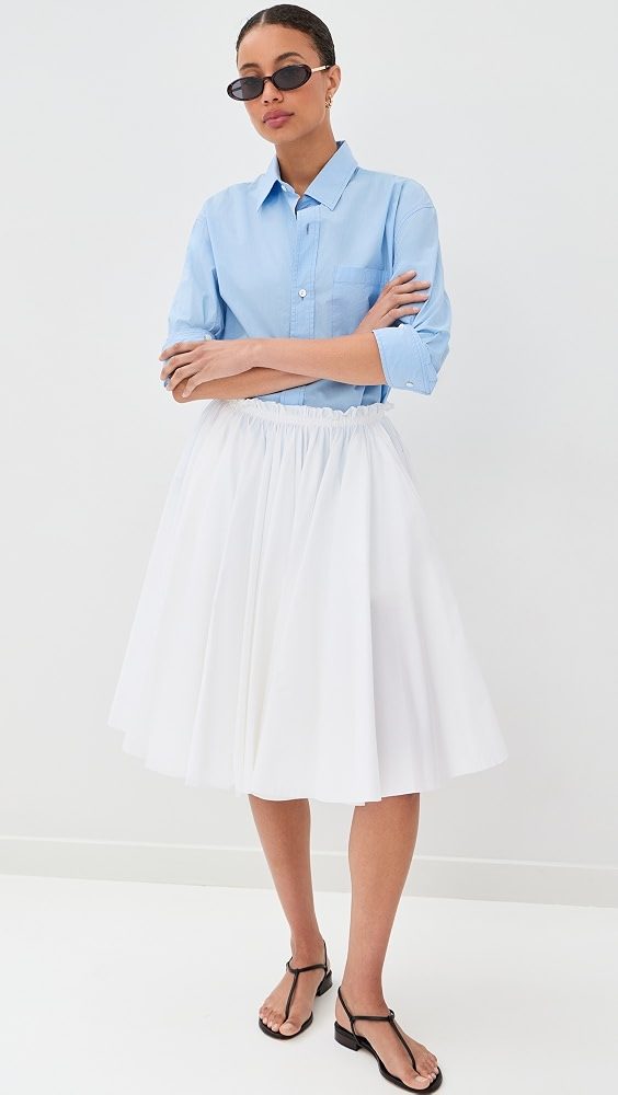 AMI Midi Corolla Skirt_Blanc