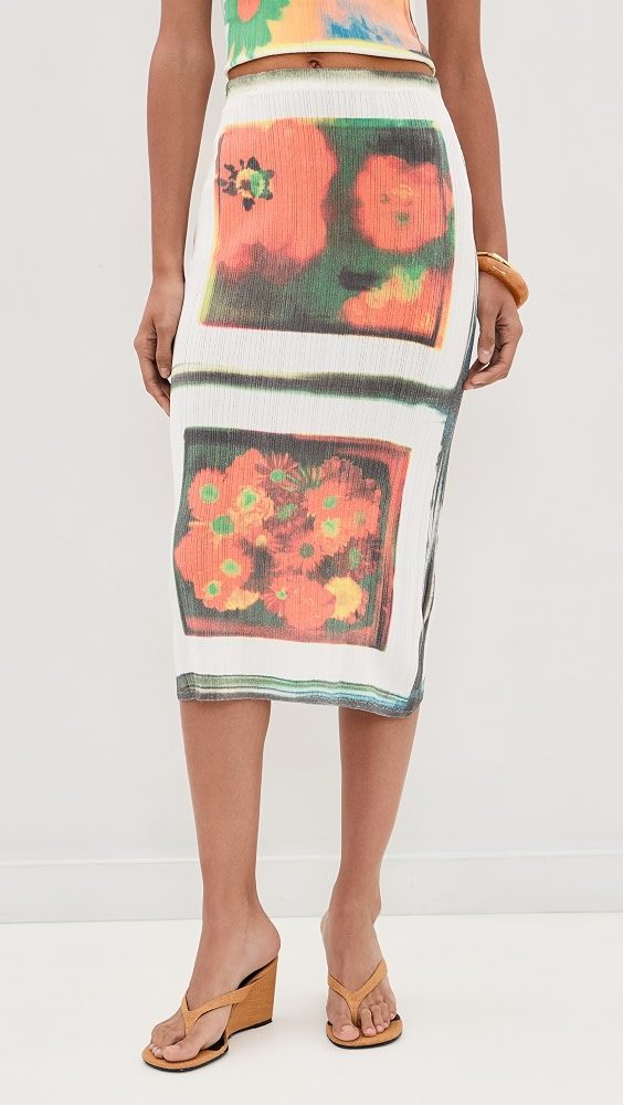 STAUD Noemi Skirt_Superbloom Scarf