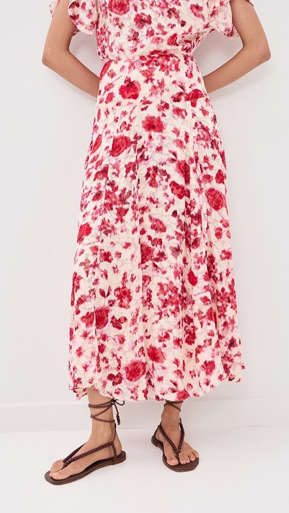 Hilza Skirt_Ecru/Pink