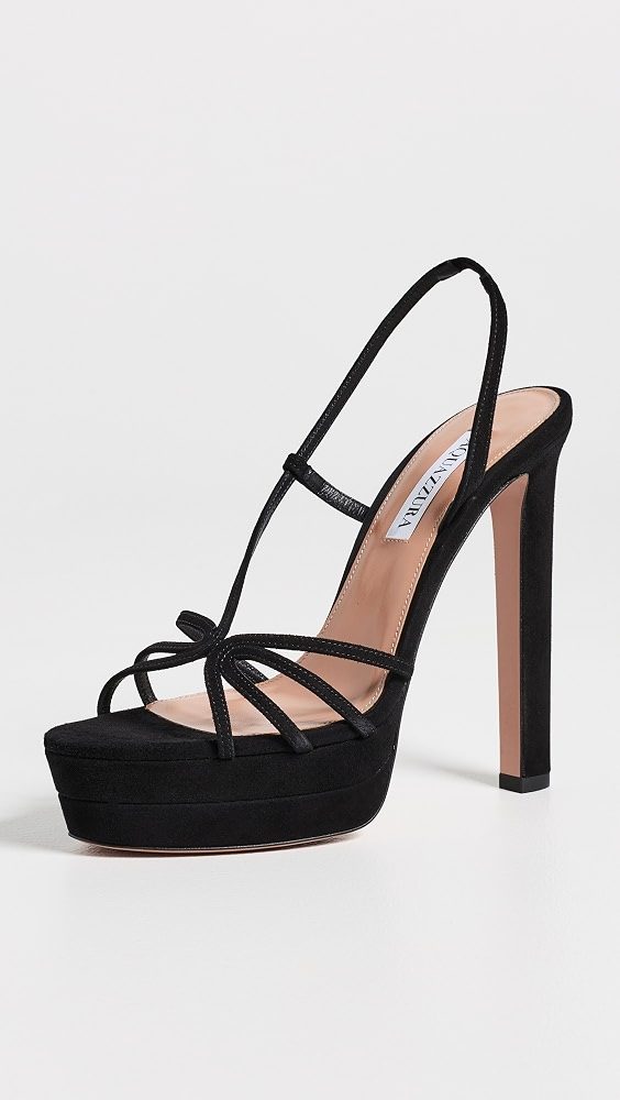 Aquazzura Talk To Me Plateau Sandals 130mm_Black