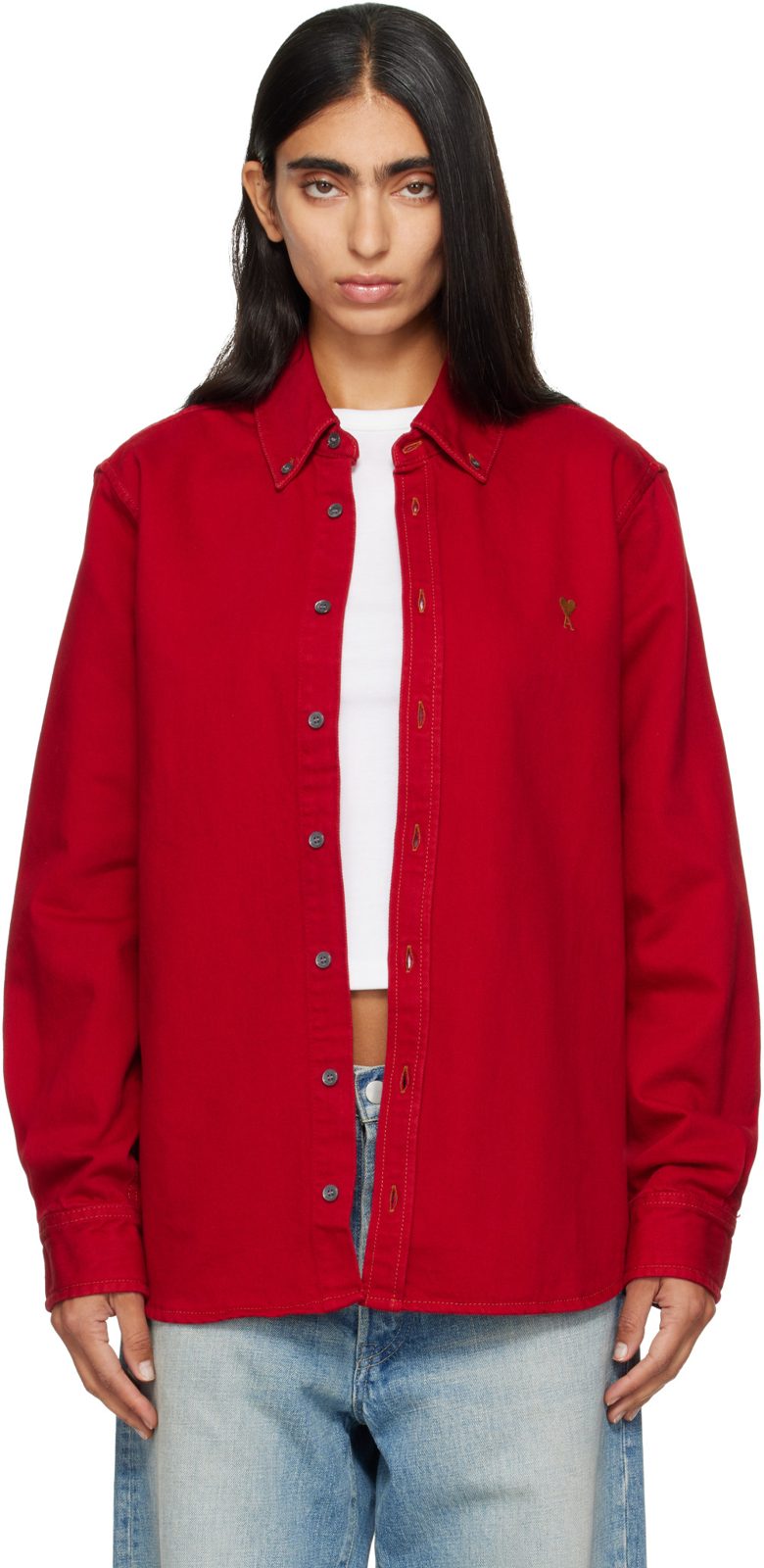 Red Ami de Coeur Cotton Shirt 262482F109000