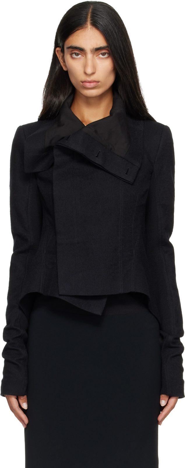 Black Tower Buttoned Naska Jacket 262232F063002