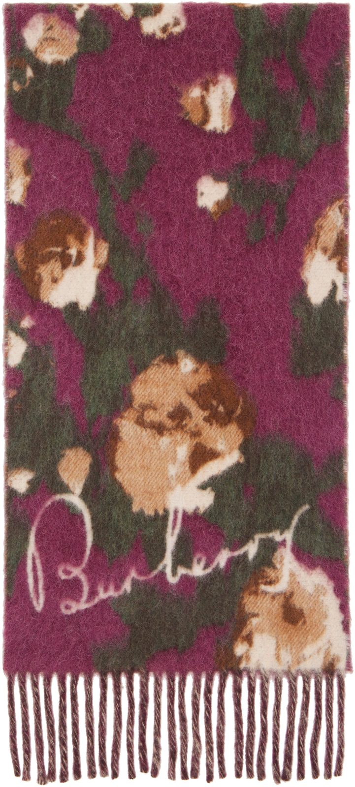 Purple Rose Alpaca Wool Blend Scarf 262376F028032
