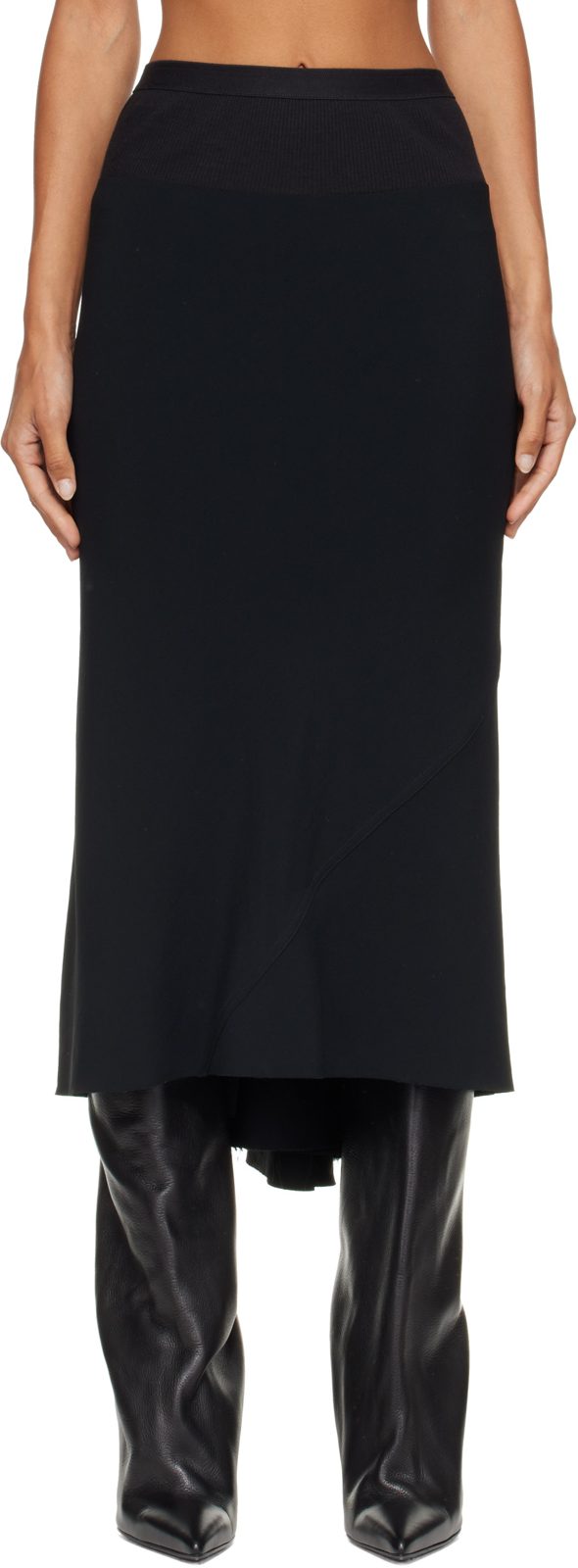 Black Tower A Line Bias Midi Skirt 262232F092001