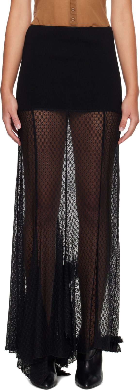 Black Ioana Maxi Skirt 262600F093003