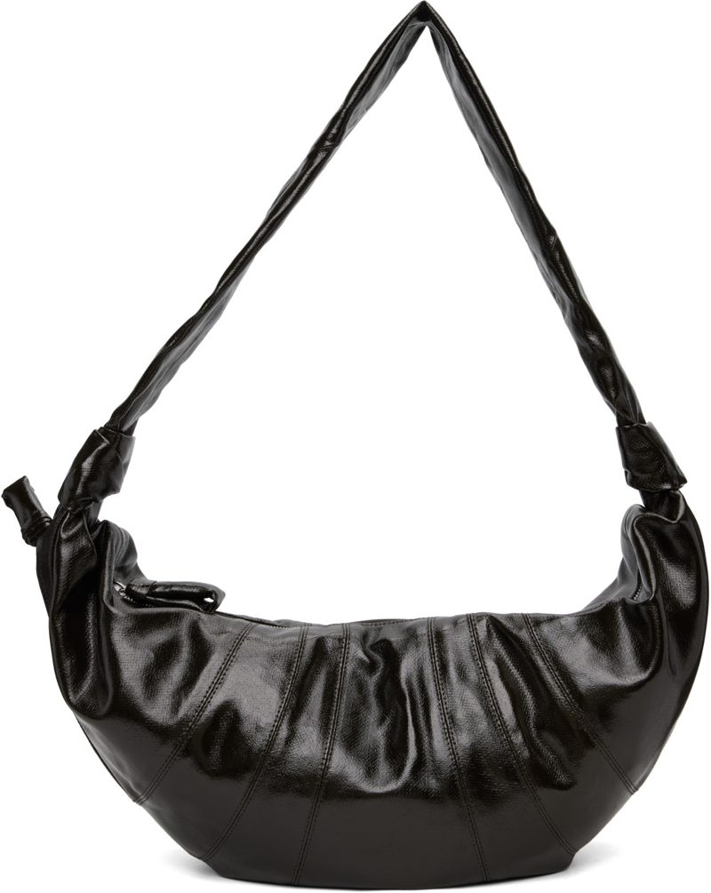 Brown Large Croissant Coated Cotton Bag 262646M170038