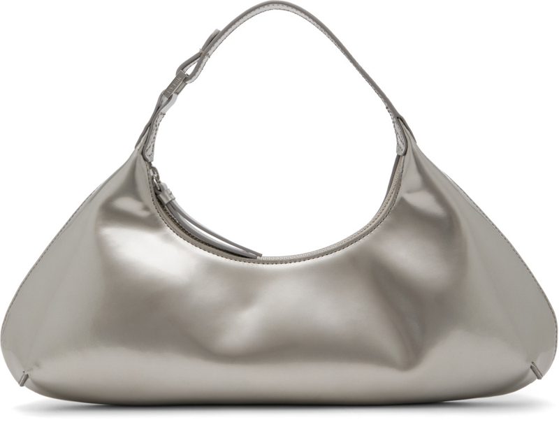 BY FAR Silver Amberette Metallic Leather Bag 262289F048001