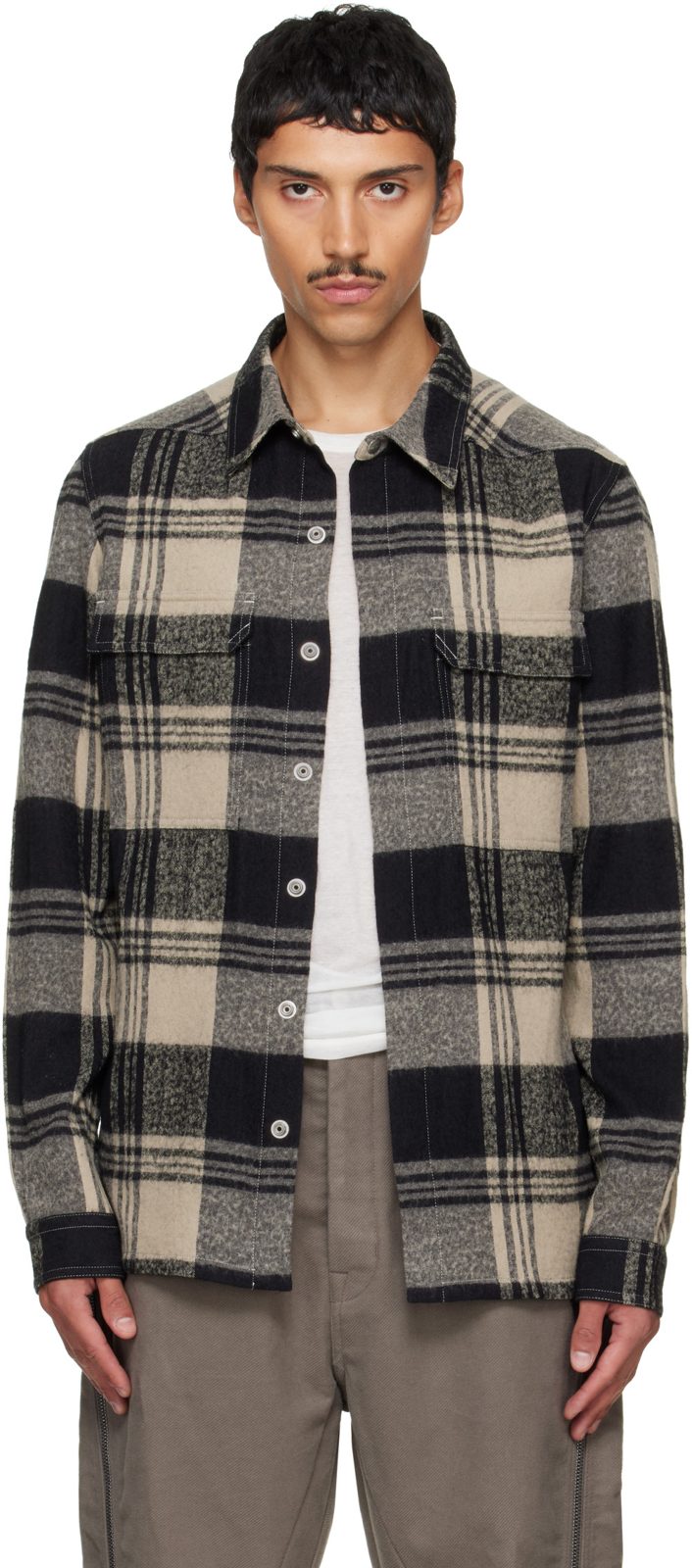 Gray & Black Tower Outershirt 262232M192031