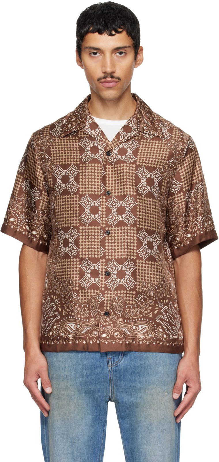 Brown MA Check Camp Shirt 262886M192020