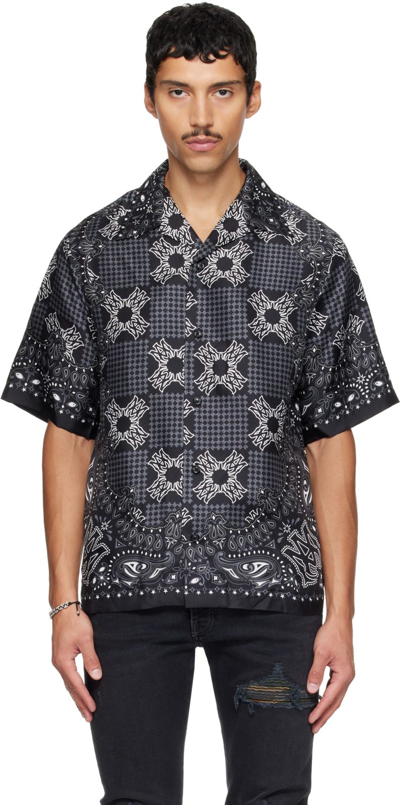 Black MA Check Camp Shirt 262886M192019