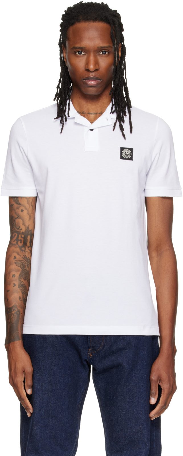 White 2200008 Organic Cotton Pique Polo 262828M212030