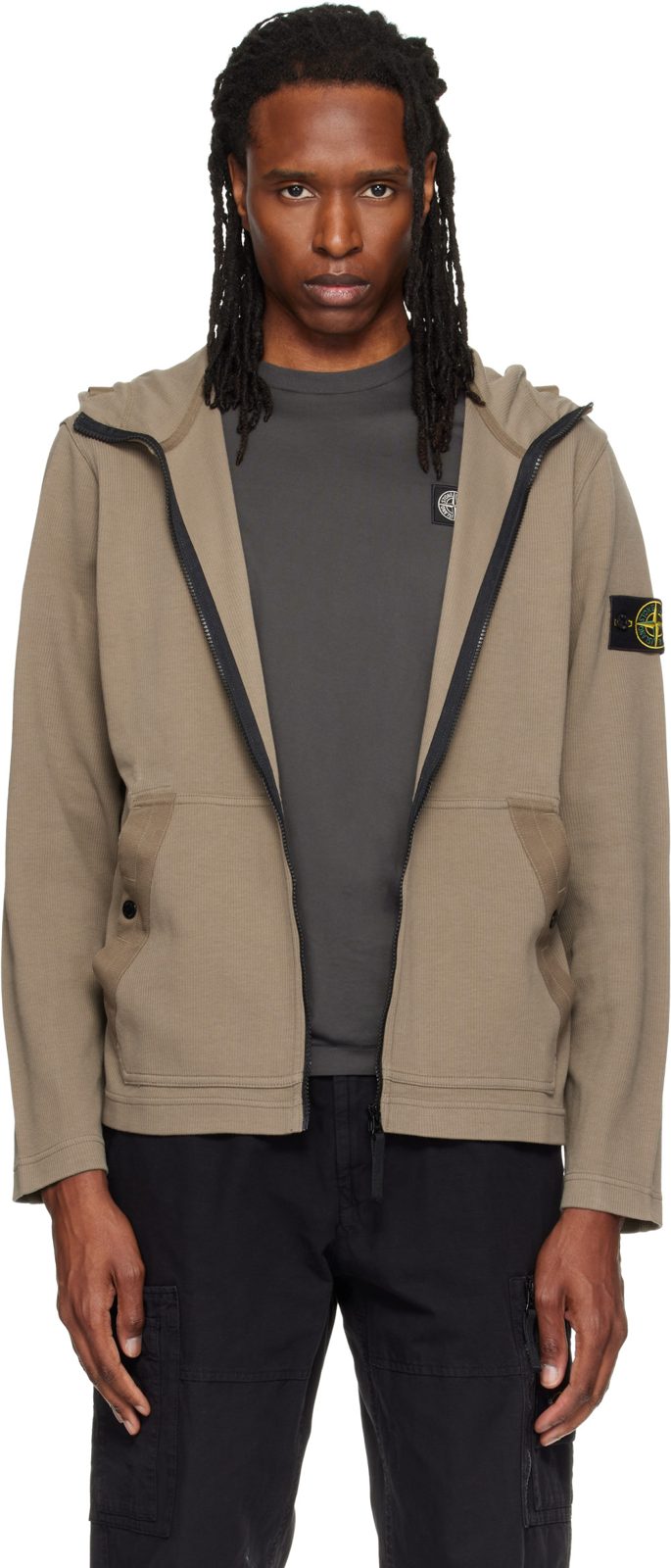 Khaki 6100020 Organic Cotton INT[ERL]OCK Hoodie 262828M202019