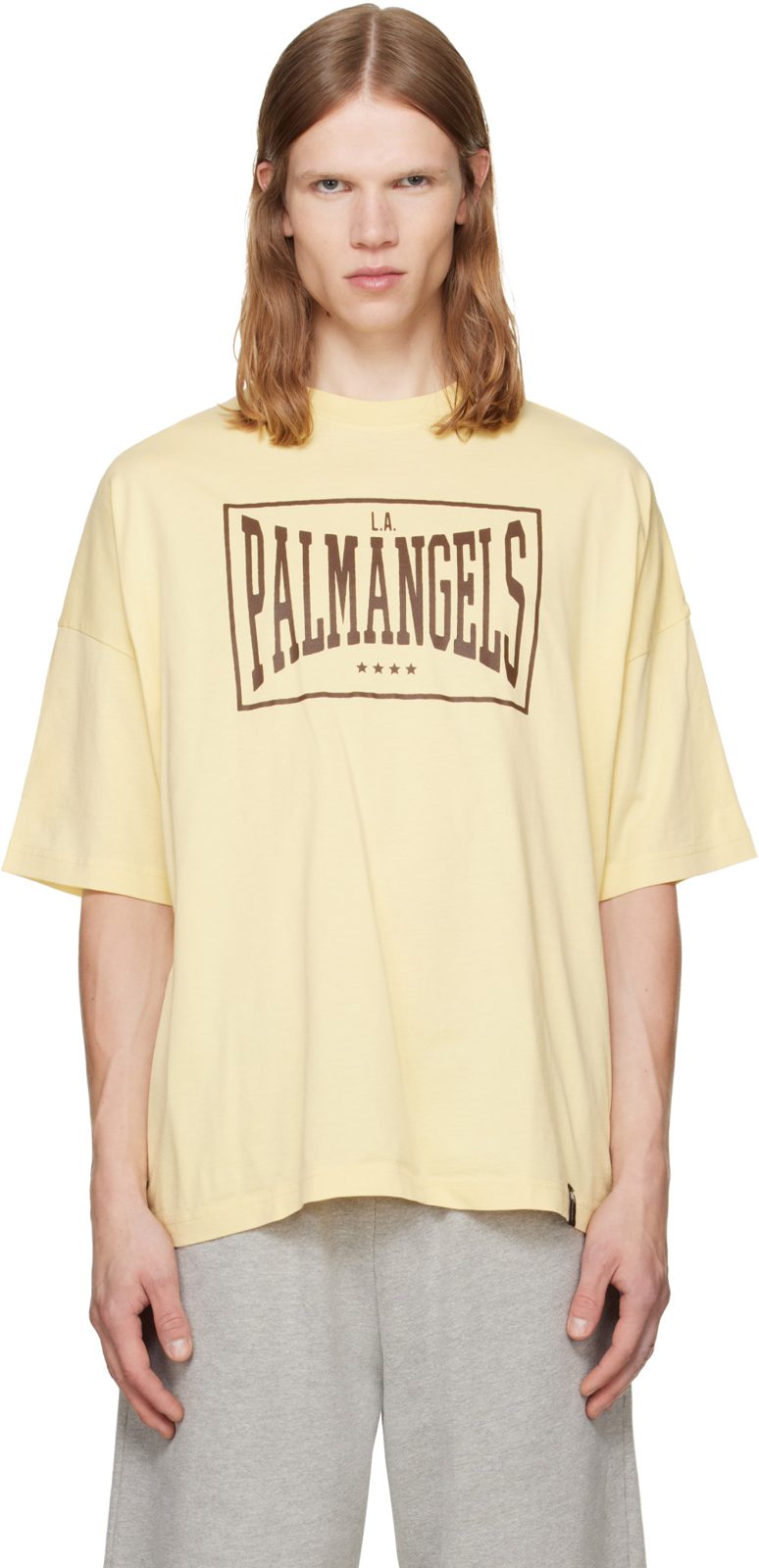 Yellow Vintage Box Logo Loose T-shirt 262695M213021