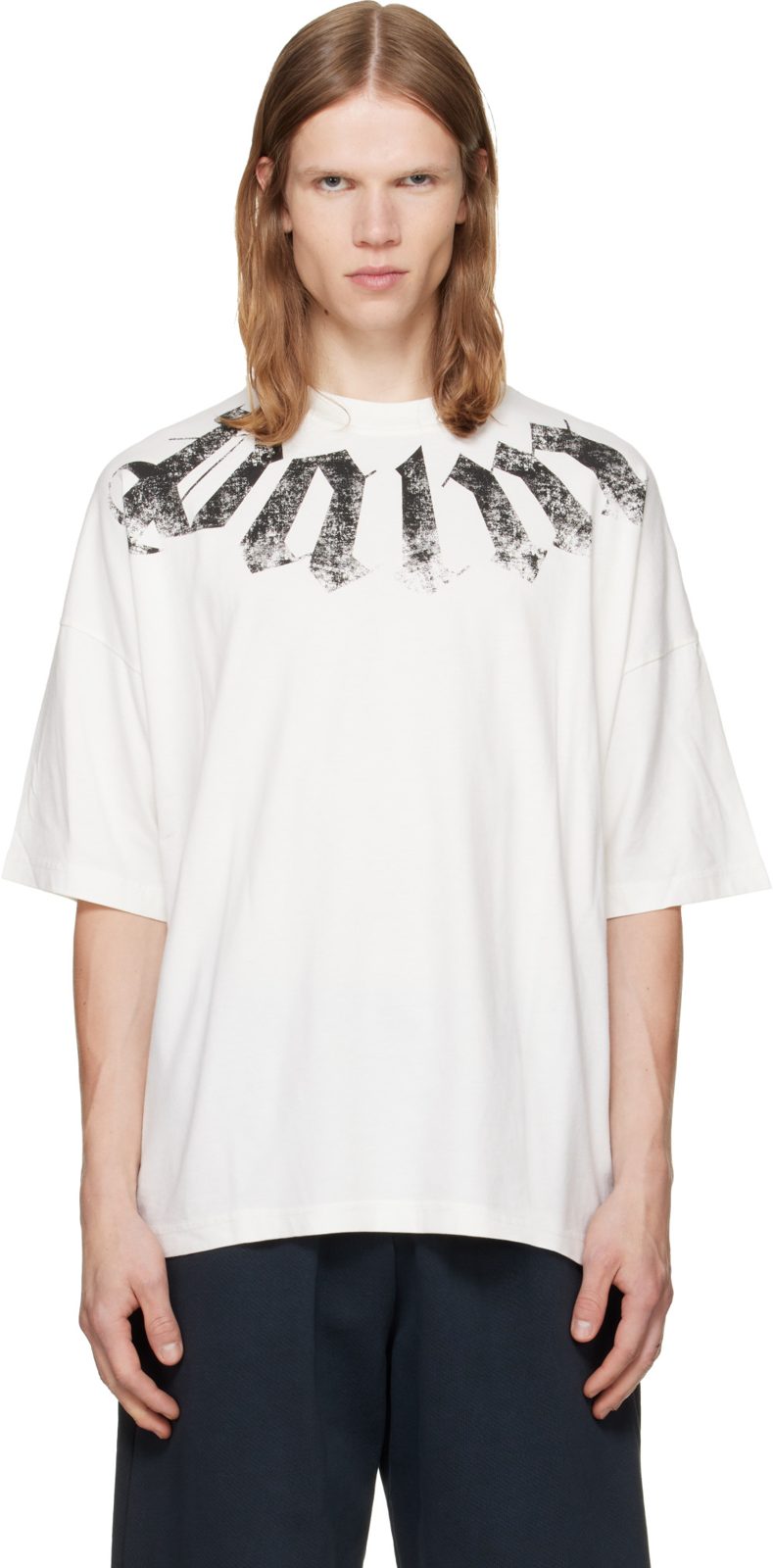 오프화이트 Big Neck Logo Loose T-shirt 262695M213012
