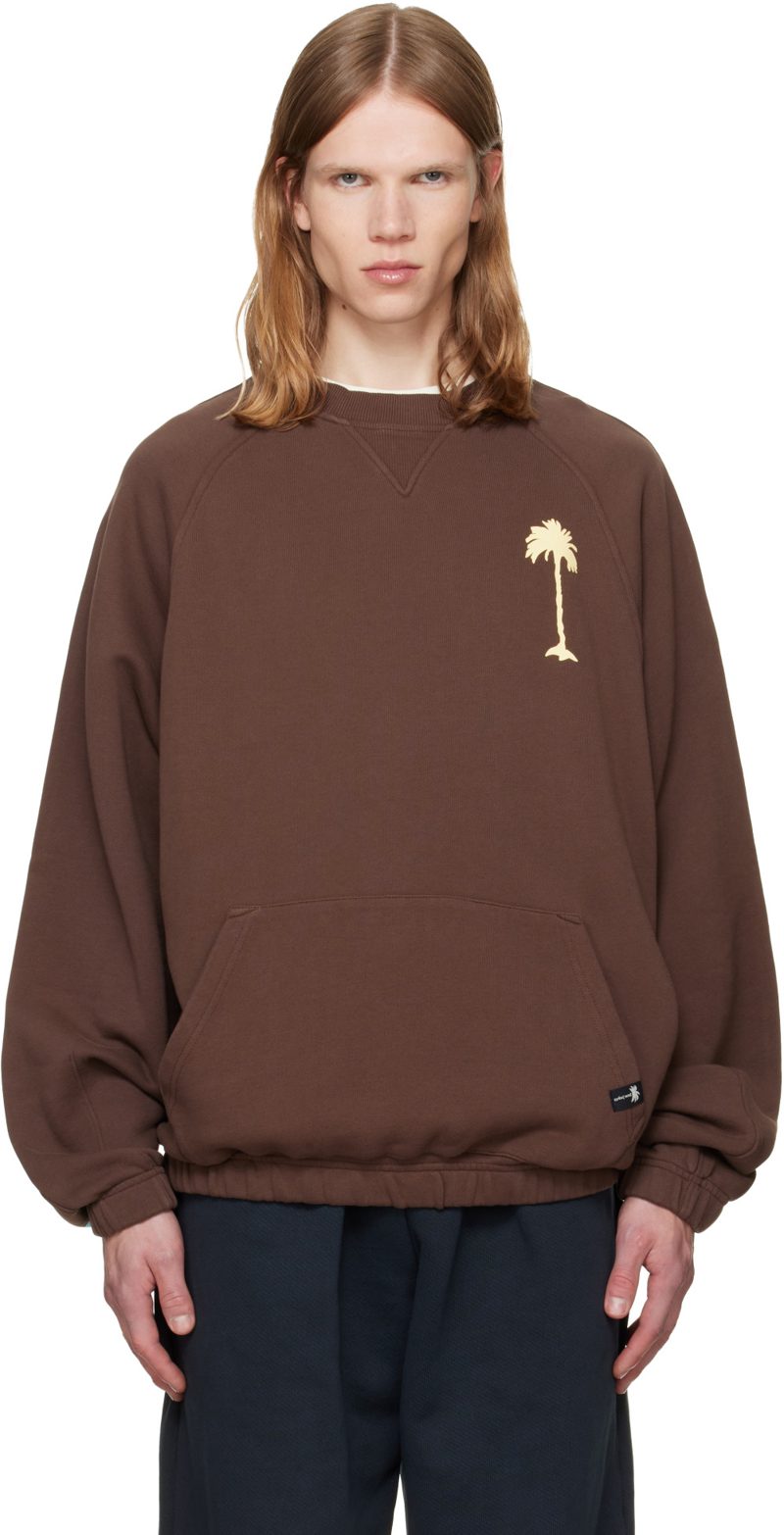 Brown Feel High Regular Crewneck Sweatshirt 262695M204005