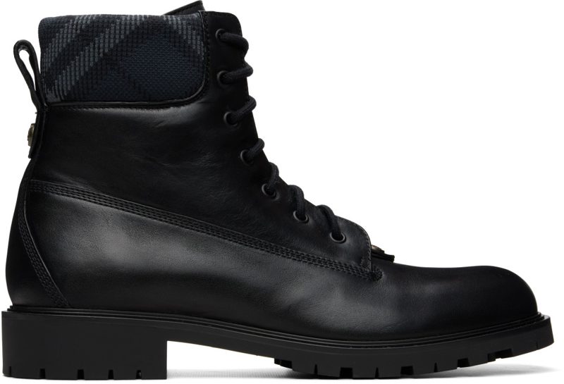 Black Leather Durham Boots 262376M222001