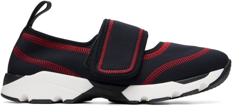 Marni Black Lycra Mary-Jane Sneakers 262379F128005
