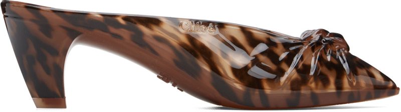 Brown Chloe Jelly Mule Heeled Sandals 262338F122003