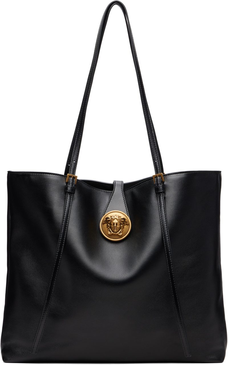 Black Lamb Leather Small Tote 262404F049010