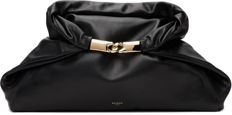 Black Dinner At 8 Medium Smooth Leather Clutch 262251F048012