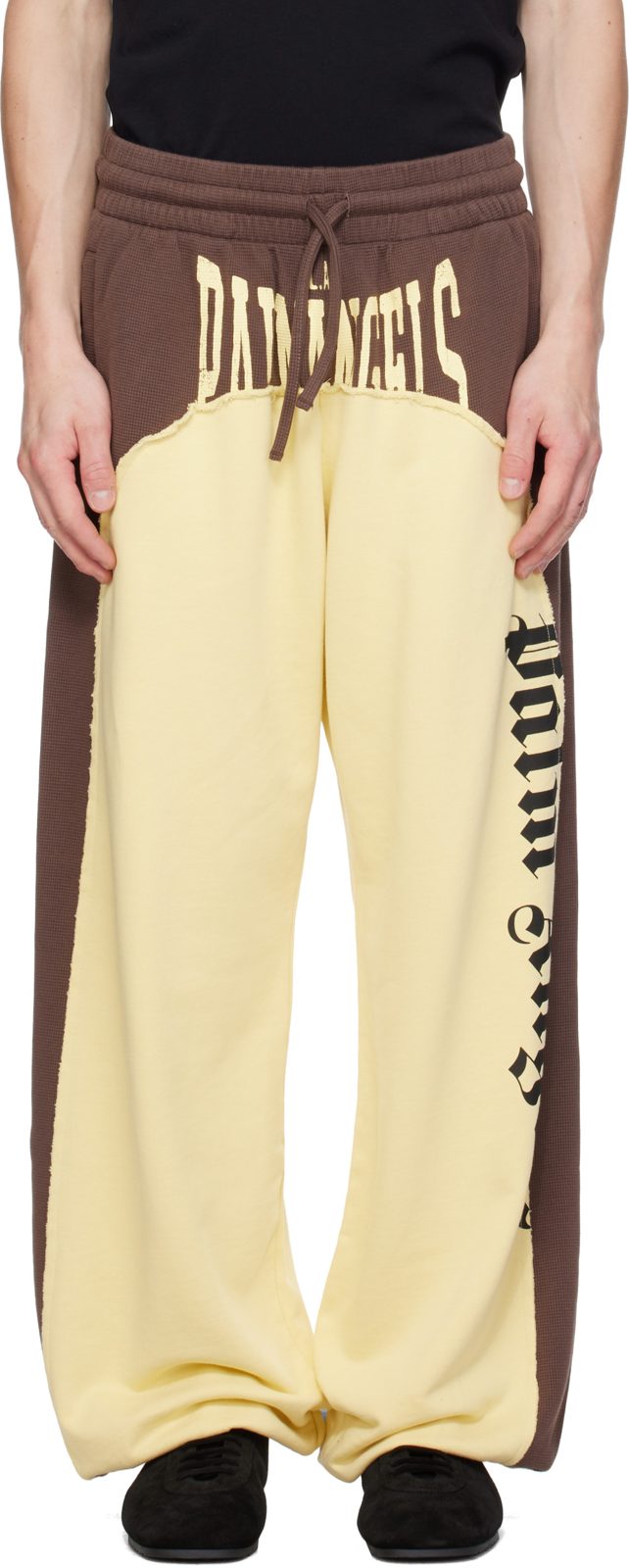 Brown & Yellow Vintage Logo Loose Sweatpants 262695M190015
