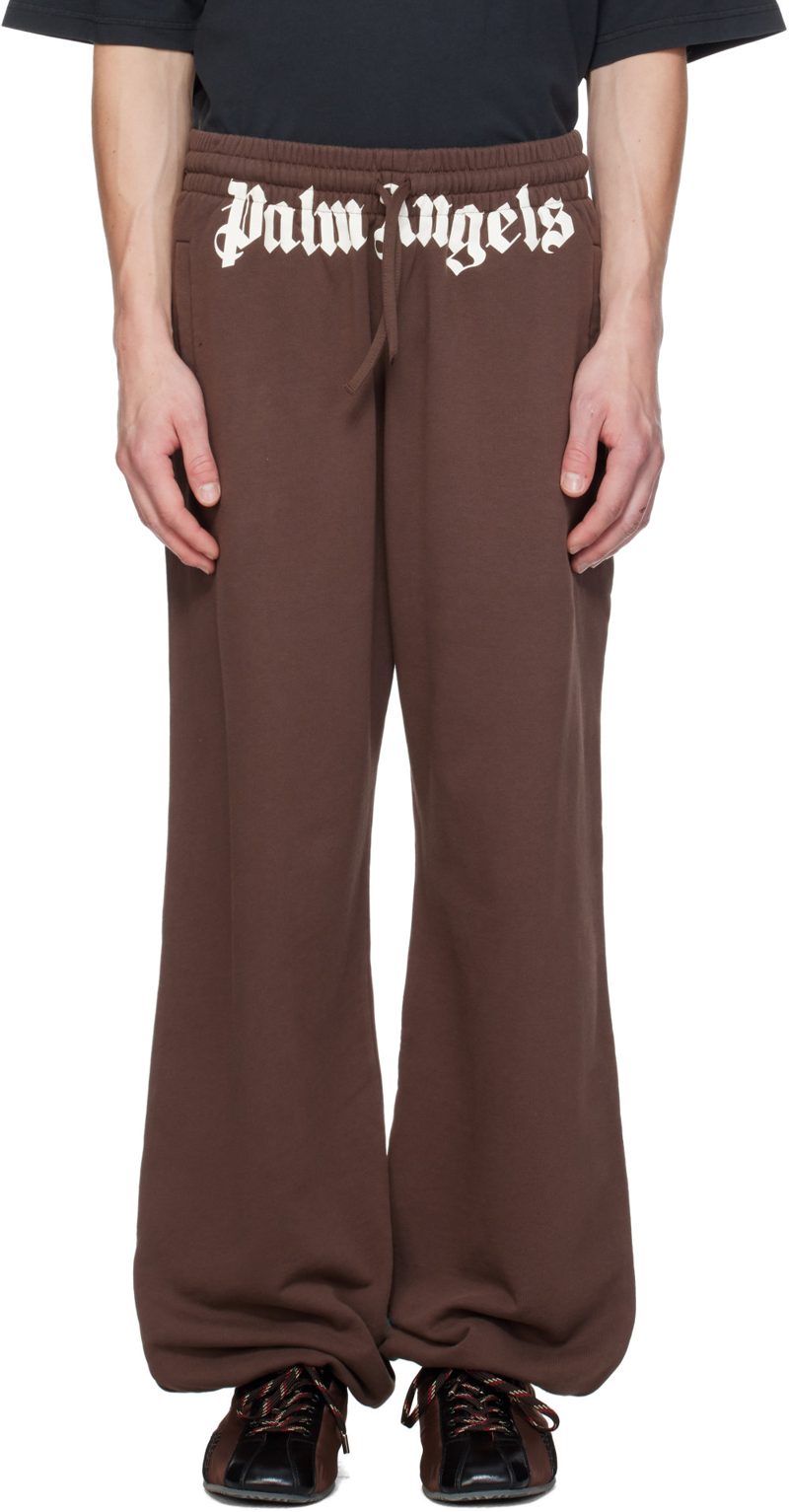 Brown Waist Logo Sweatpants 262695M190010