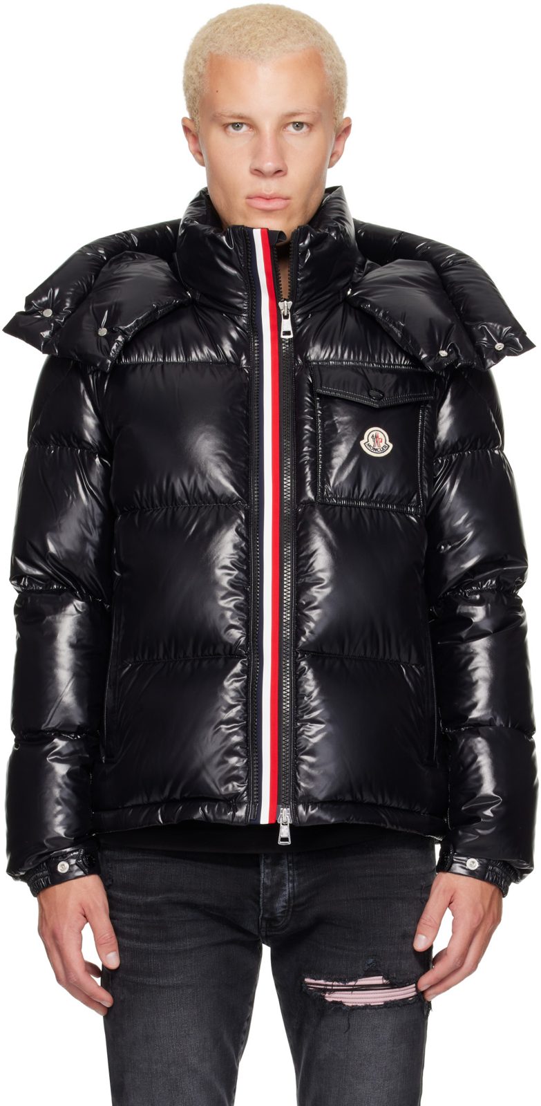 Black Montbeliard Hooded Short Down Jacket 262111M178050