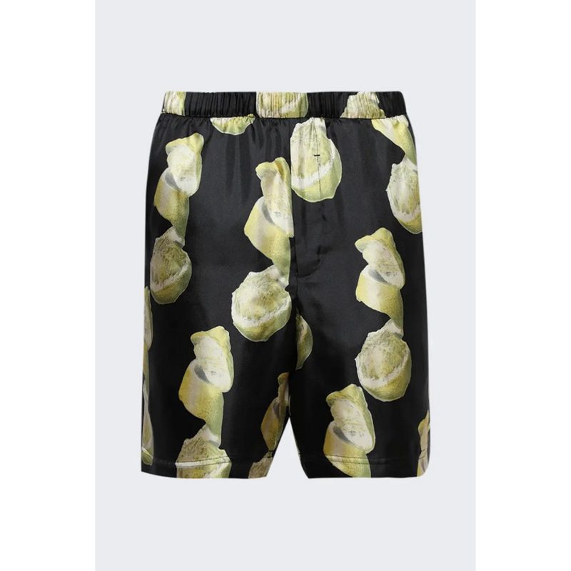 Formal Elasticated Shorts Black/Yellow_Yellow