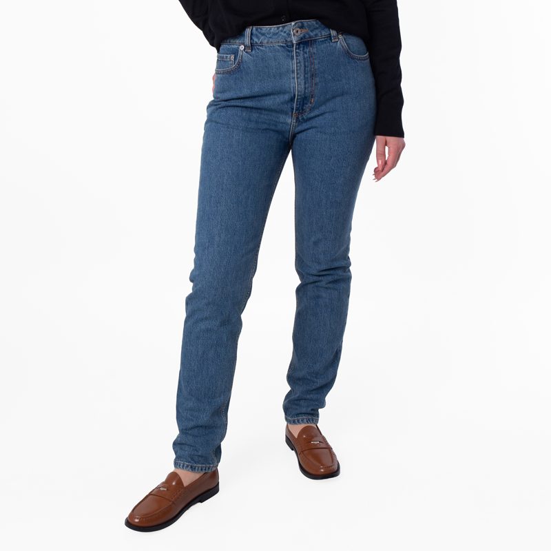 High Waisted Slim-Fit Denim Jeans_Classic Blue