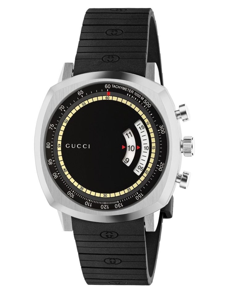 Grip Quartz Black Dial Mens Watch YA157301