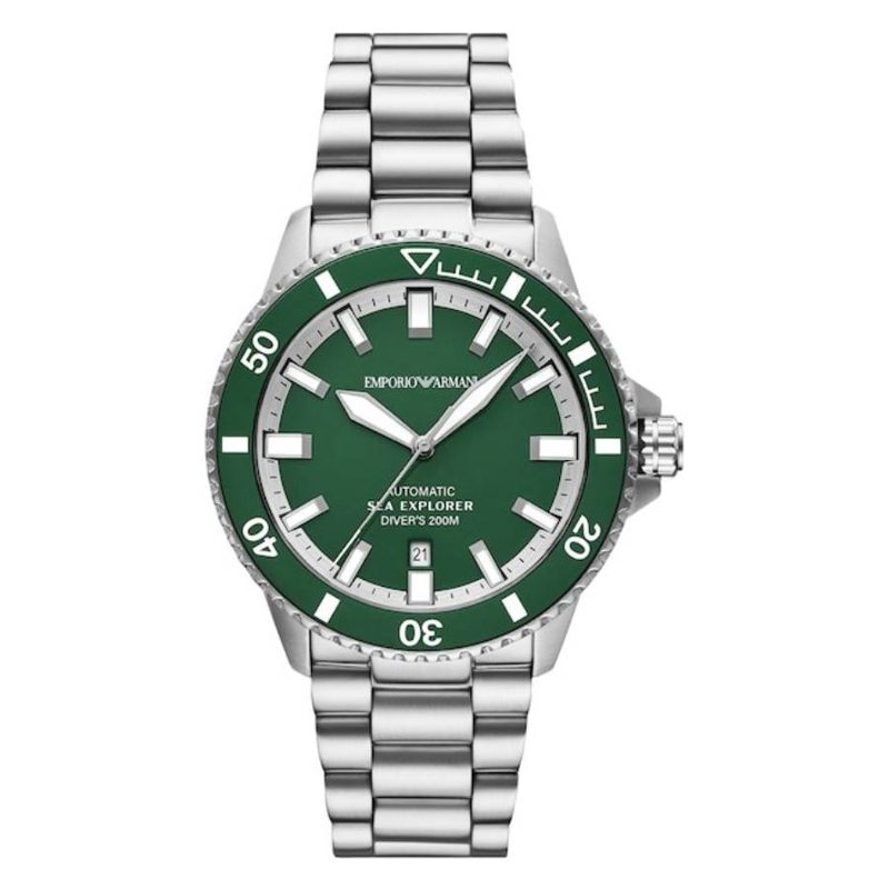 Emporio Armani Sea Explorer Automatic Green Dial Mens Watch AR60088