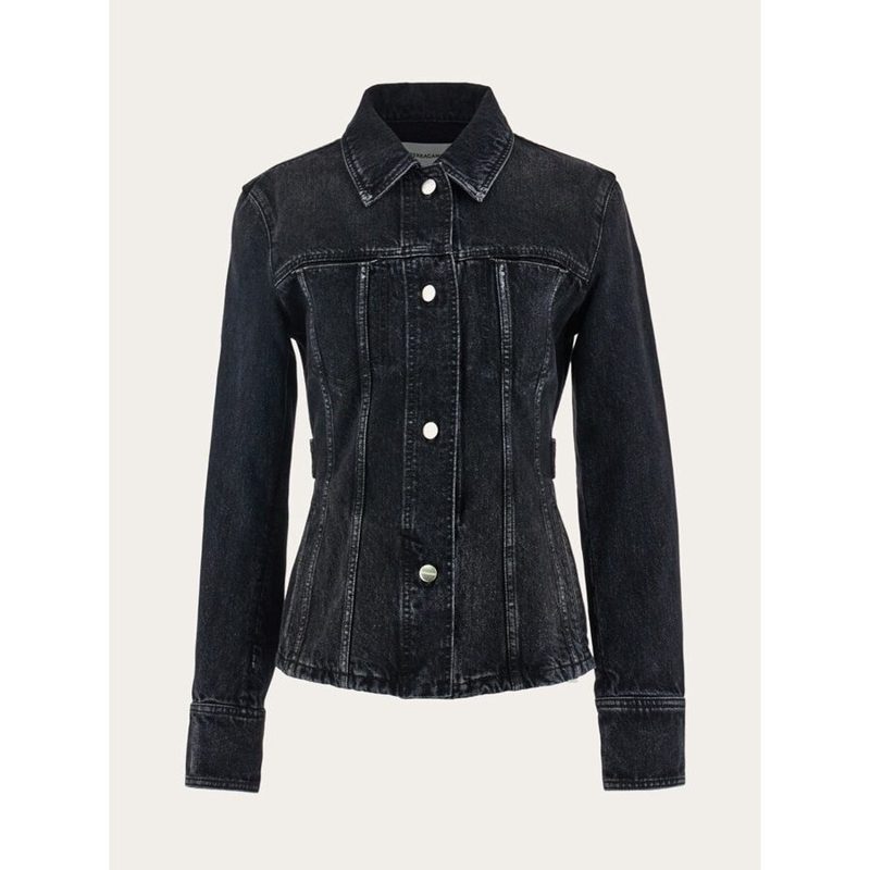 WomenS Black Cotton Denim Jacket_Black