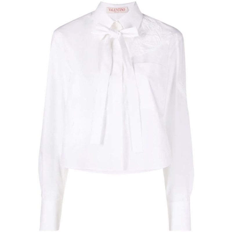 Garavani Garavani Applique Cropped Shirt_White