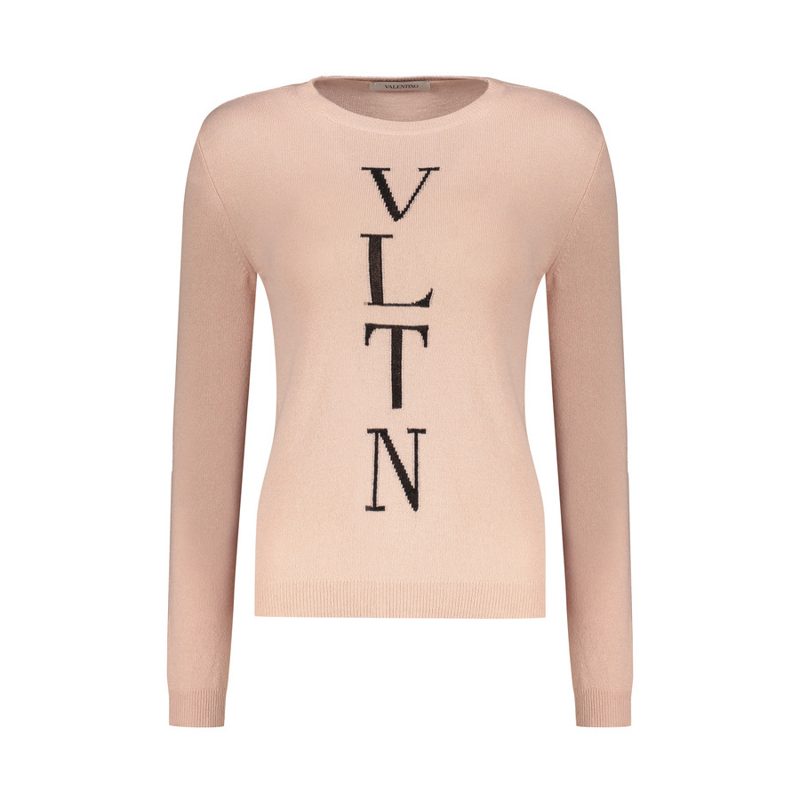 Garavani Womens Light Pink Wool Sweater_Pink
