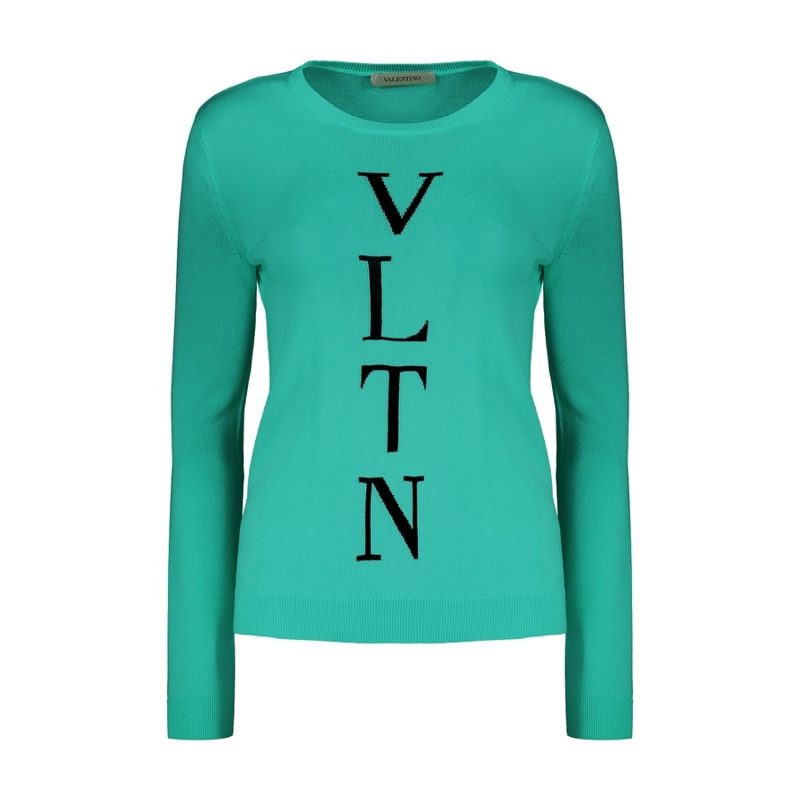 Garavani Womens Green Cotton Blend Sweater_Green