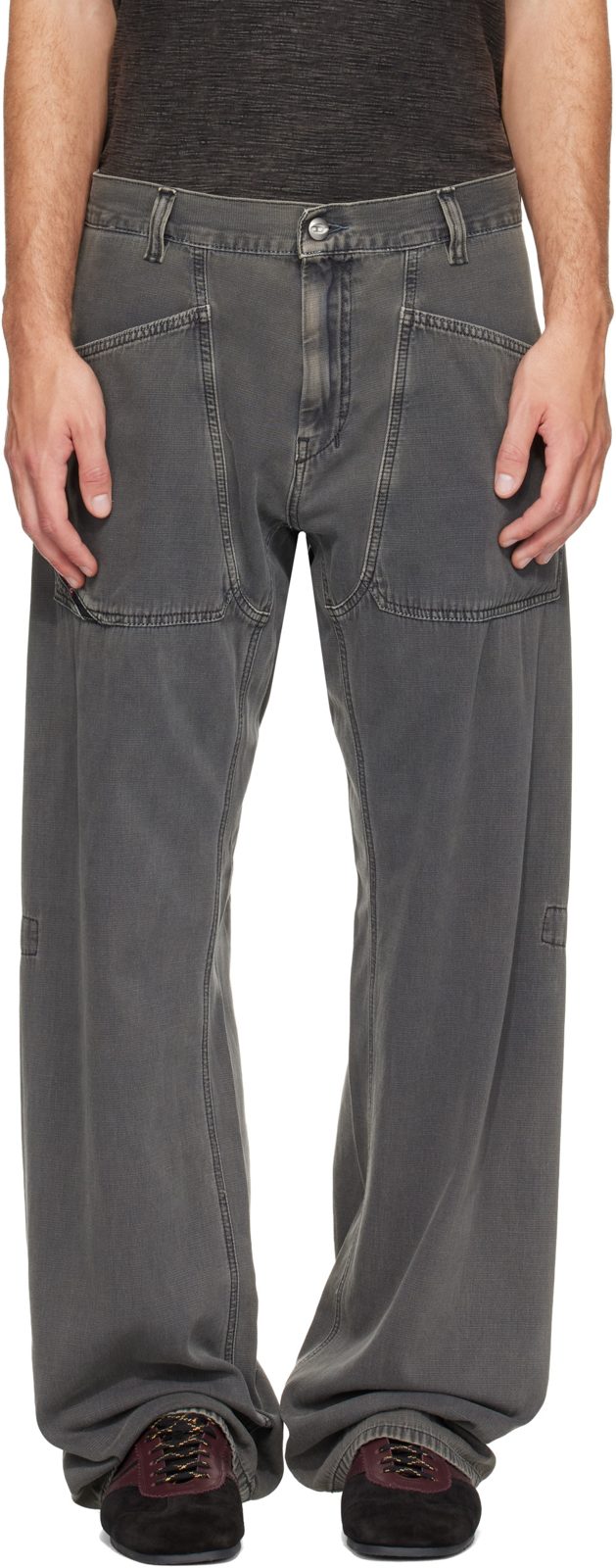 Gray D-Zeta Relaxed Regular Waist Jeans 262001M186025