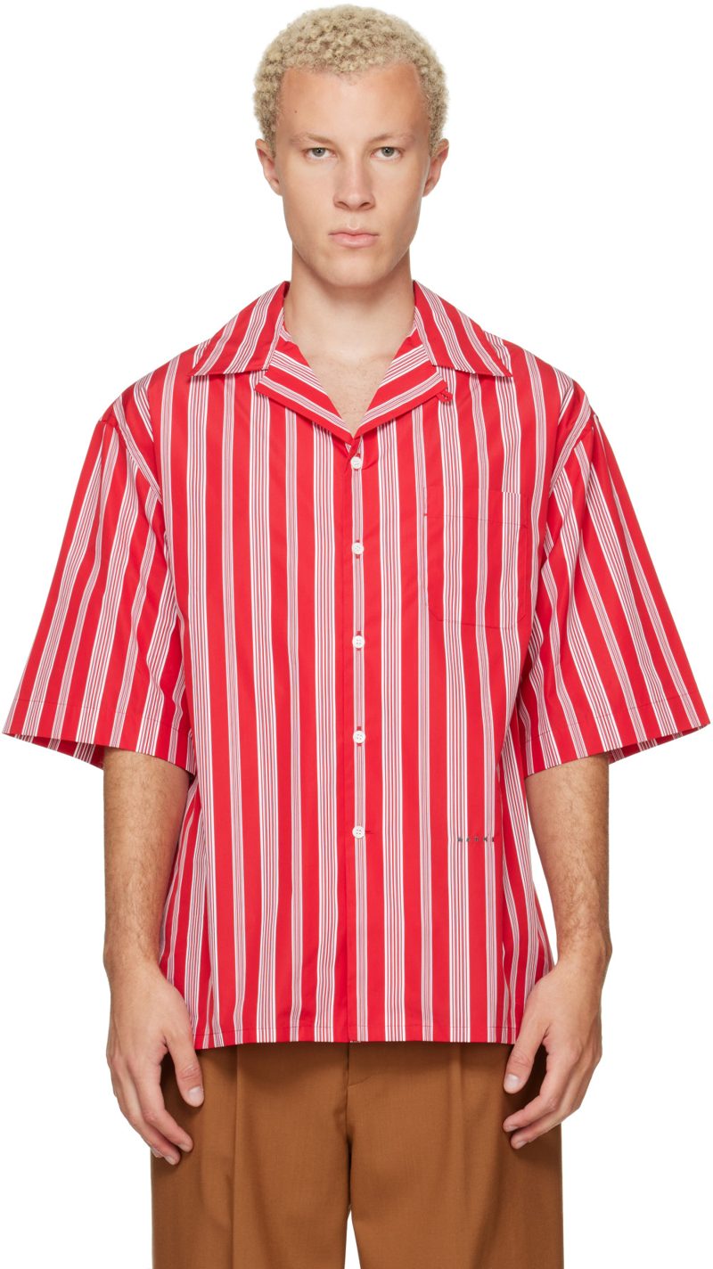 Marni Red Striped Shirt 262379M192011