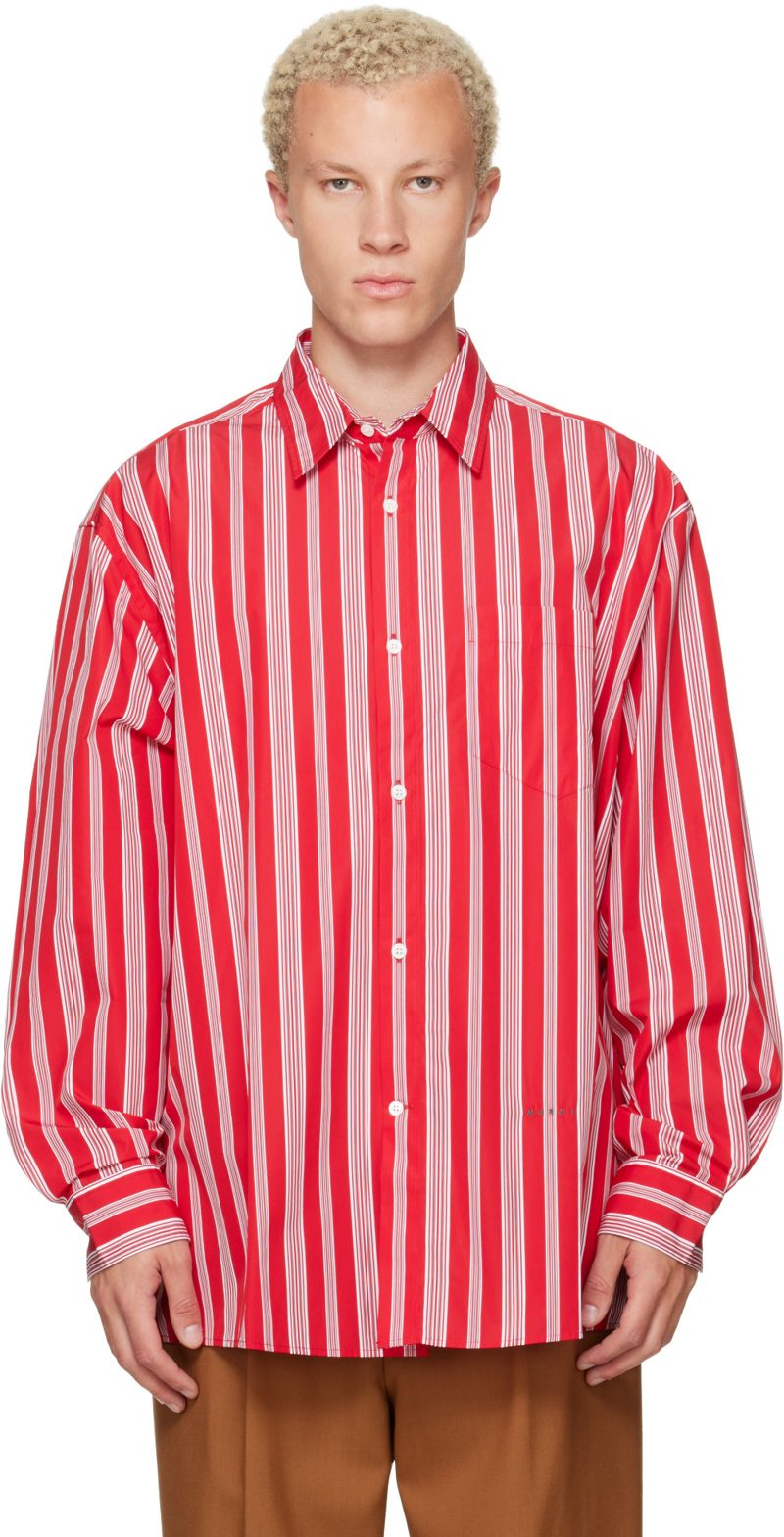 Marni Red Striped Shirt 262379M192001