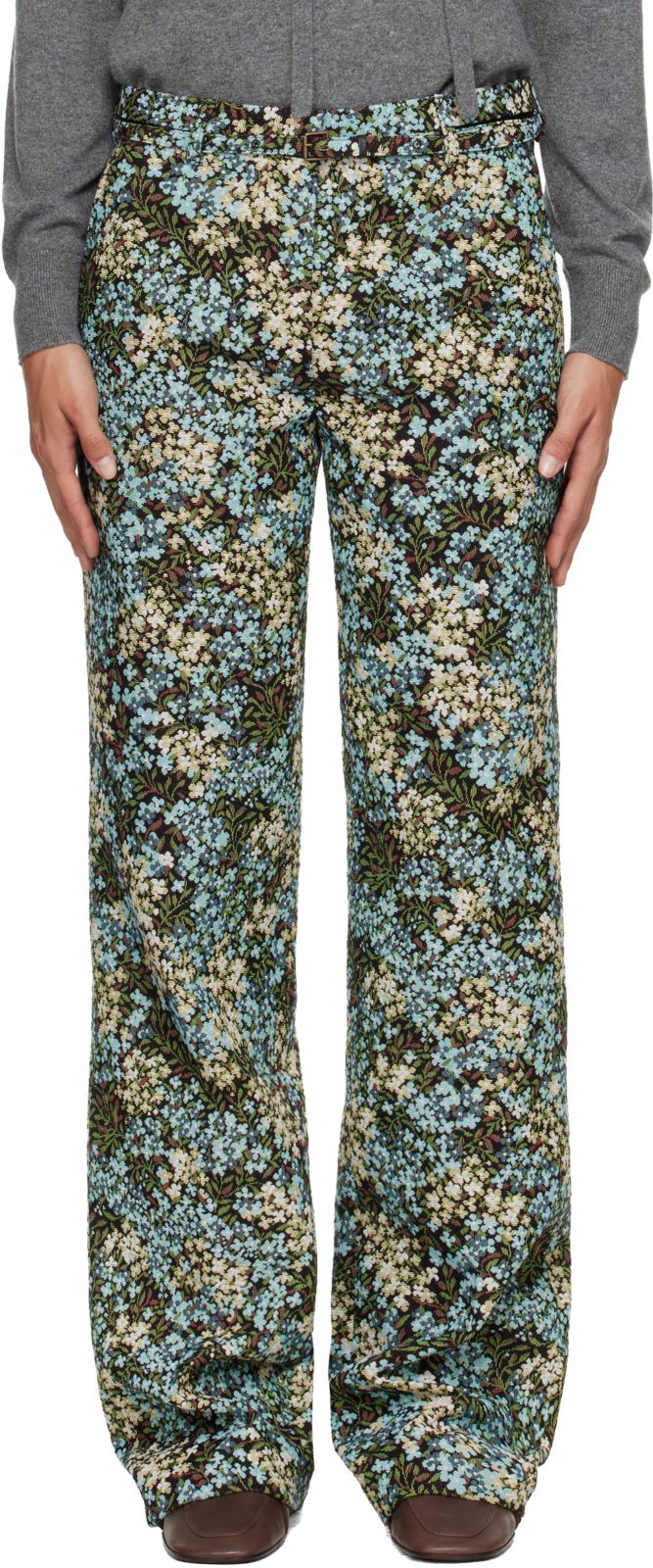 Blue Floral Trousers 262358F087029