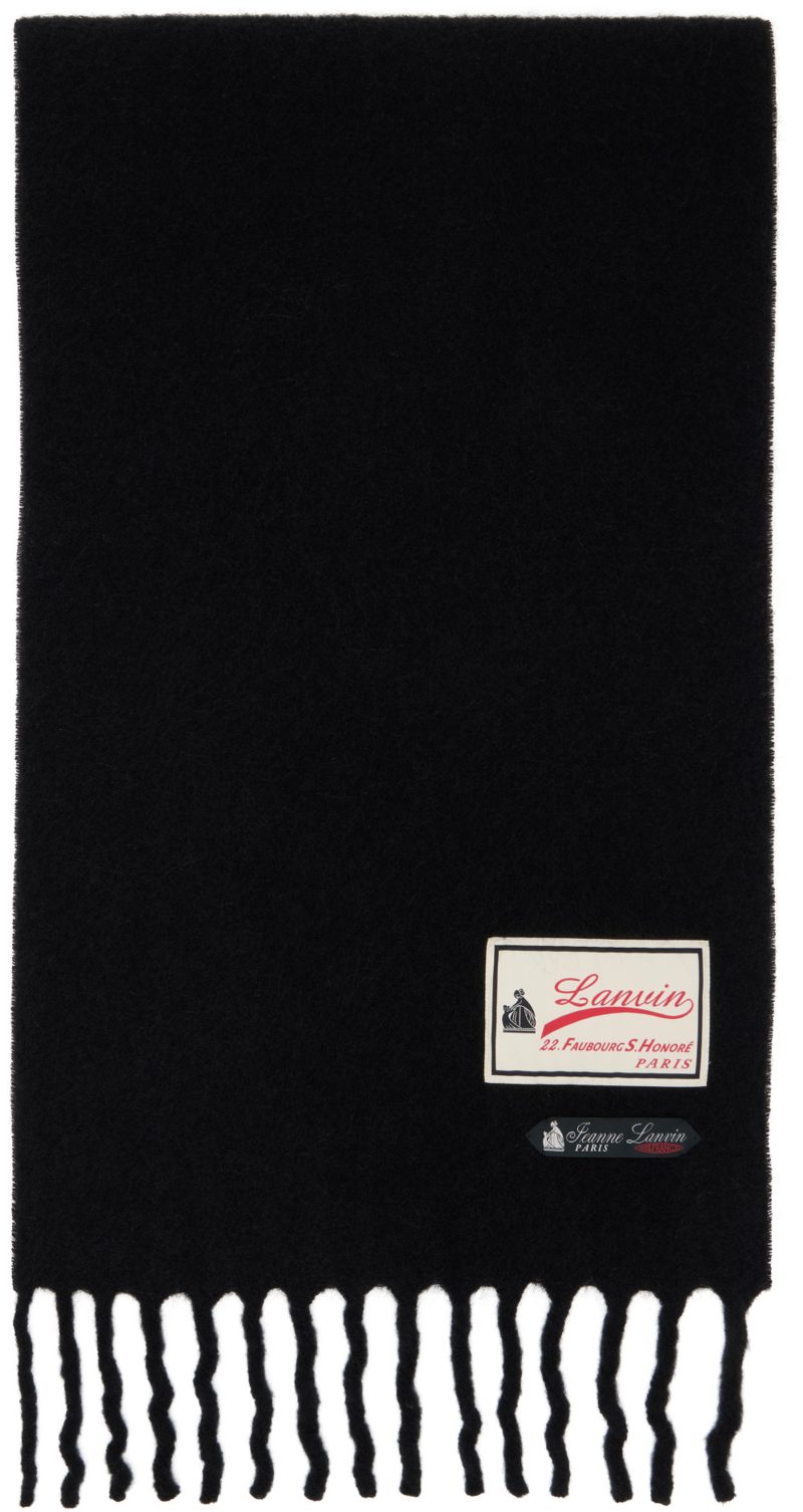 Black Fluffy 22 Faubourg Label Scarf 262254M150001